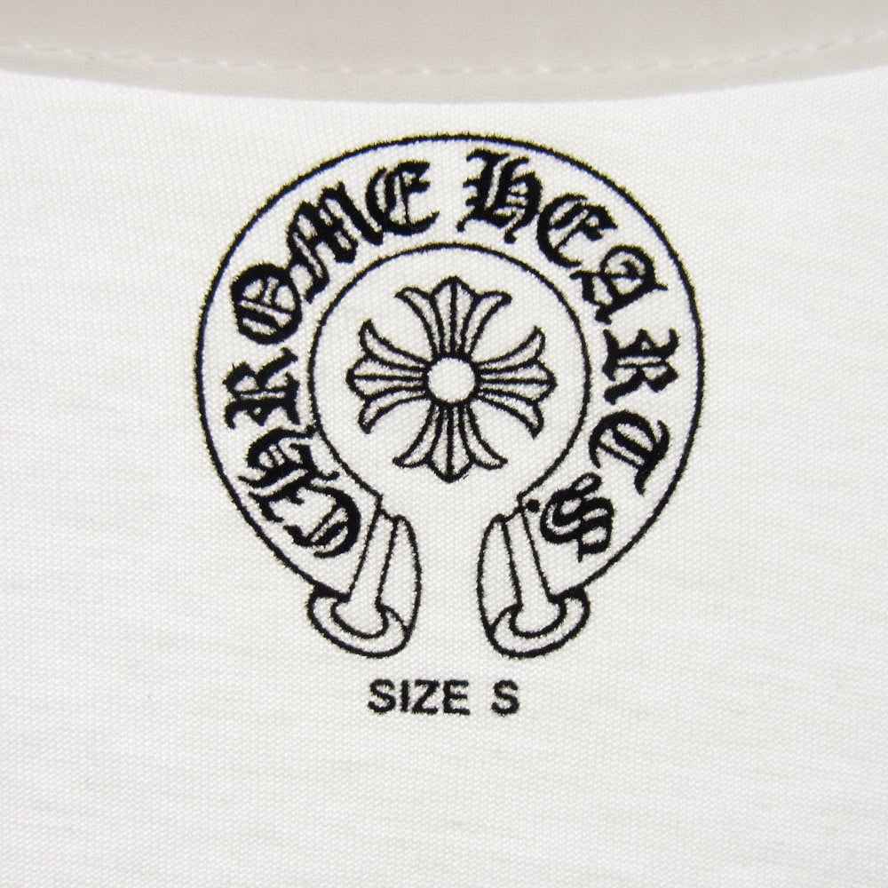CHROME HEARTS クロムハーツ（原本無） American Flag Tee アメリカン フラッグ ホースシュー Ｖネック Ｔシャツ 星条旗 半袖カットソー ホワイト系 S【中古】