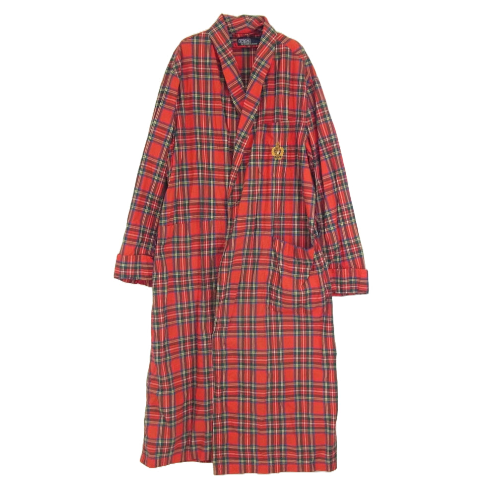 POLO RALPH LAUREN ポロ・ラルフローレン チェック ガウン コート レッド系 M【中古】