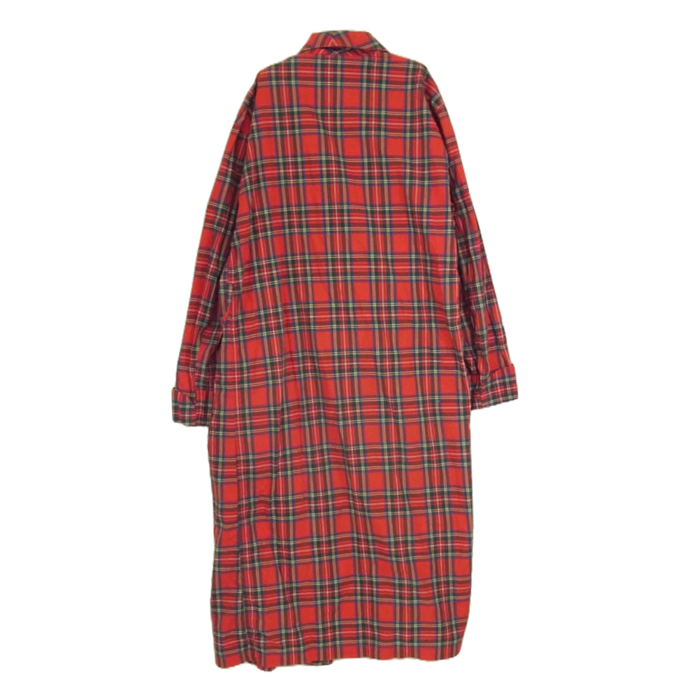 POLO RALPH LAUREN ポロ・ラルフローレン チェック ガウン コート レッド系 M【中古】