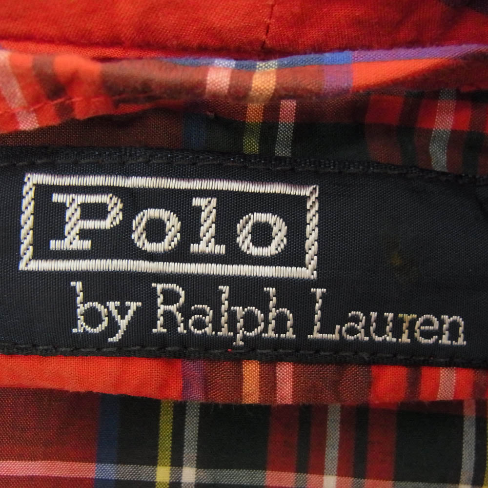 POLO RALPH LAUREN ポロ・ラルフローレン チェック ガウン コート レッド系 M【中古】