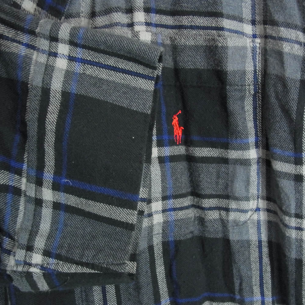 POLO RALPH LAUREN ポロ・ラルフローレン ネル チェック ガウン コート グレー系 XL【中古】