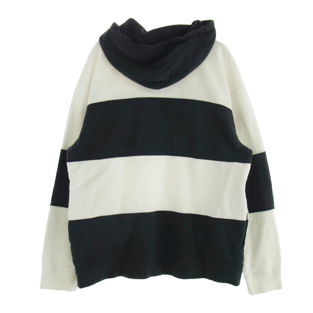 Supreme シュプリーム 19SS NIKE stripe hooded sweatshirt ブラック系 ホワイト系 L【中古】