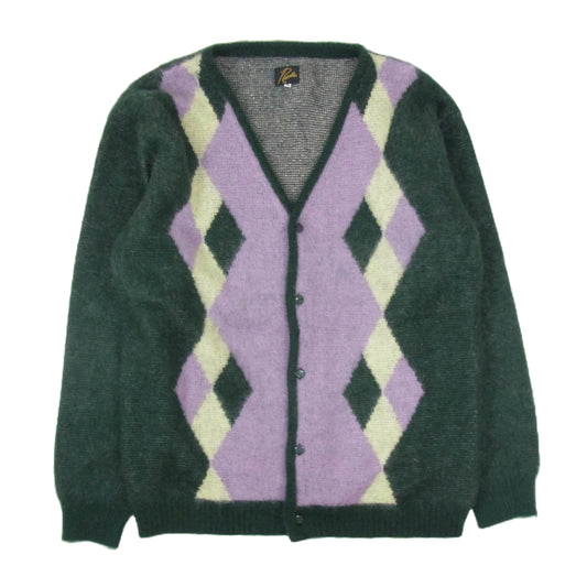 Needles ニードルス LQ272 Mohair Cardigan Diamond モヘア カーディガン ニット グリーン系 XL【中古】