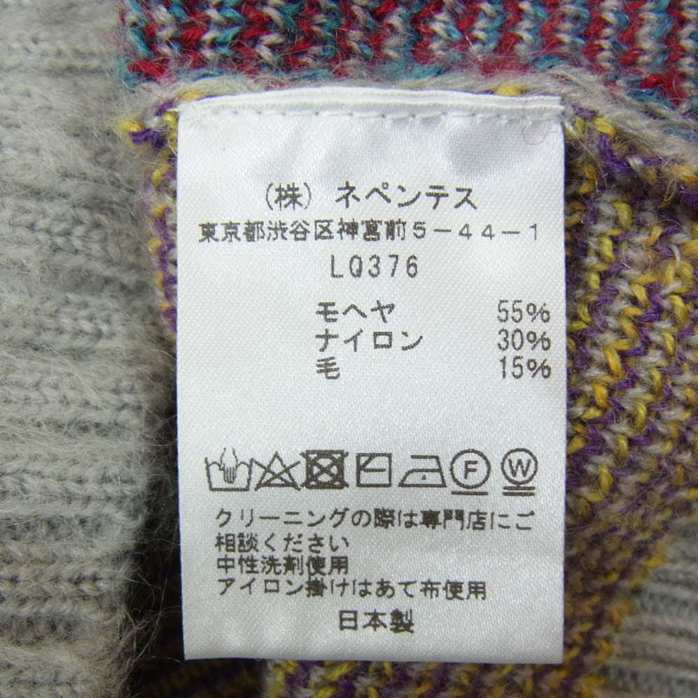 Needles ニードルス LQ376 × STUDIOUS ステュディオス Mohair Cardigan モヘア カーディガン ニット グレー系 M【中古】