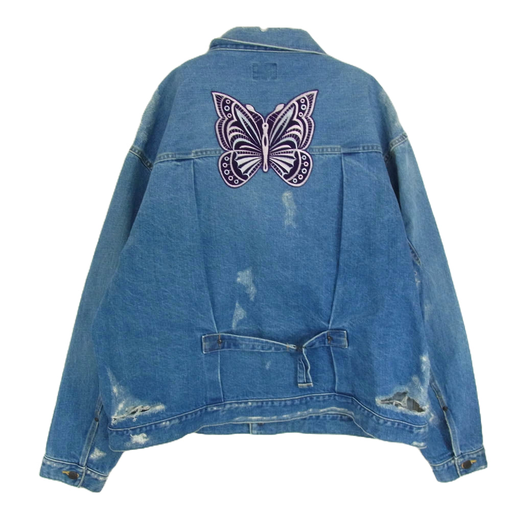 Needles ニードルス KP137 Assorted Patches Jean Jacket ダメージ加工 パッチカスタム デニム ジャケット インディゴブルー系 L【中古】