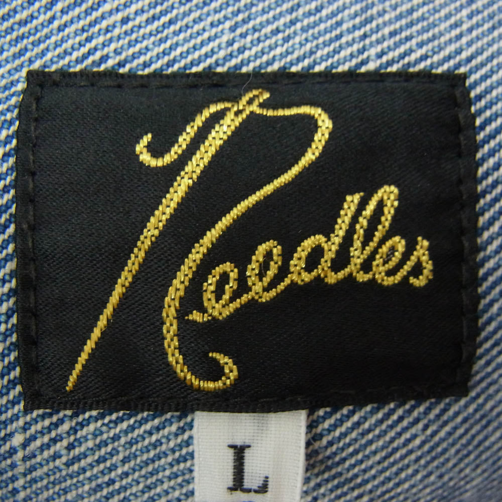 Needles ニードルス KP137 Assorted Patches Jean Jacket ダメージ加工 パッチカスタム デニム ジャケット インディゴブルー系 L【中古】