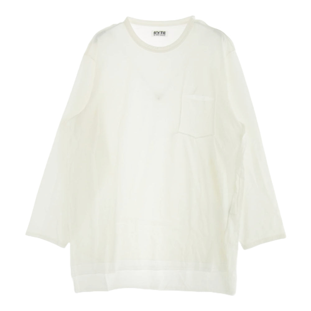 Yohji Yamamoto ヨウジヤマモト US-T16-018 S'YTE サイト ガーゼレイヤード ロング カットソー 長袖 ホワイト系 3【中古】