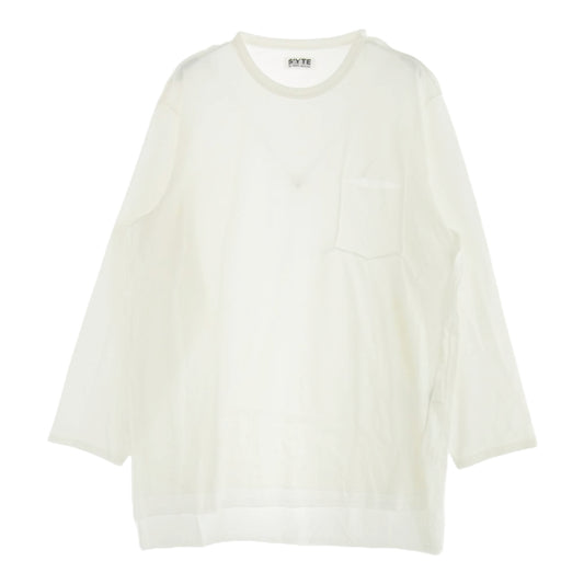 Yohji Yamamoto ヨウジヤマモト US-T16-018 S'YTE サイト ガーゼレイヤード ロング カットソー 長袖 ホワイト系 3【中古】
