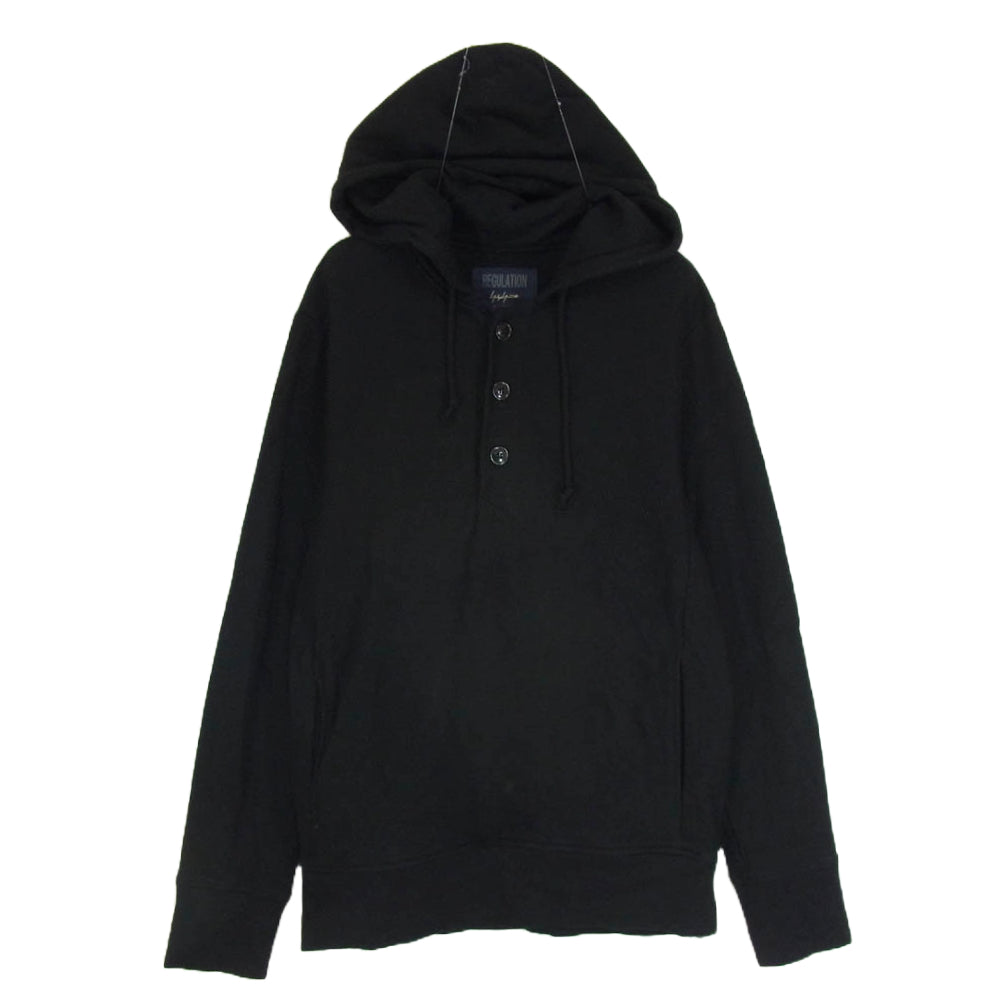 レギュレーションヨウジヤマモトメン HR-T56-171 ヘンリーネック ウール パーカー ブラック系 1【中古】