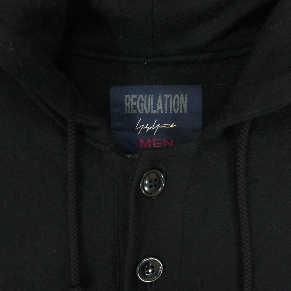レギュレーションヨウジヤマモトメン HR-T56-171 ヘンリーネック ウール パーカー ブラック系 1【中古】
