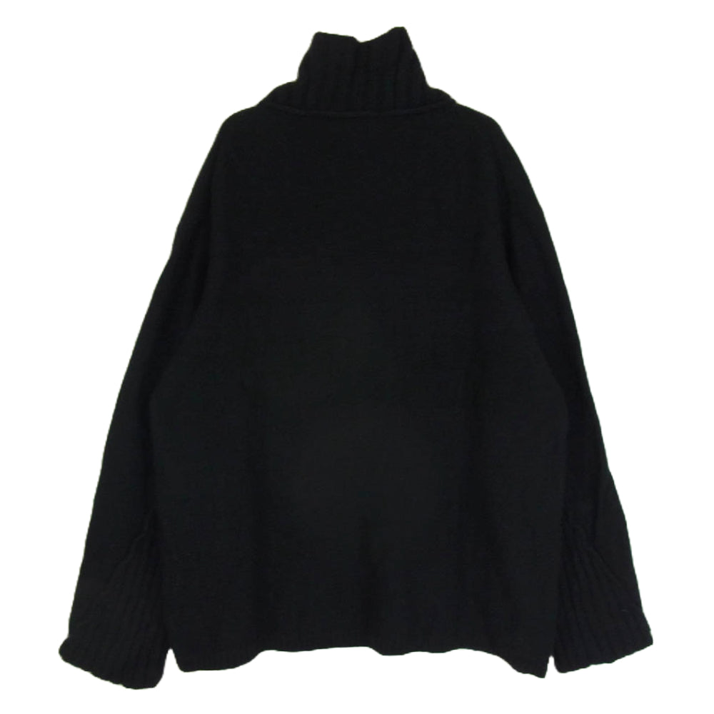 Yohji Yamamoto POUR HOMME ヨウジヤマモトプールオム 19AW HC-K12-191 ハイネック 素材切替 ウールニット セーター ブラック系 3【中古】