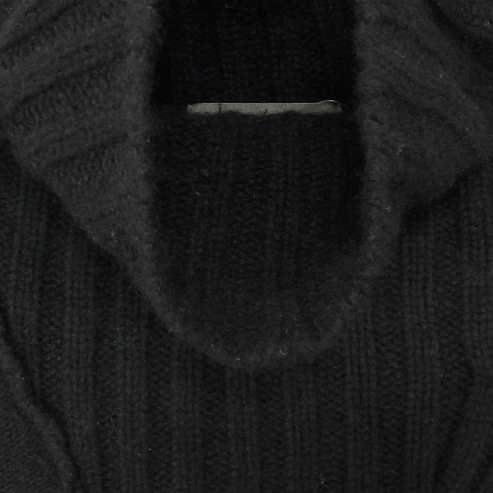 Yohji Yamamoto POUR HOMME ヨウジヤマモトプールオム 19AW HC-K12-191 ハイネック 素材切替 ウールニット セーター ブラック系 3【中古】
