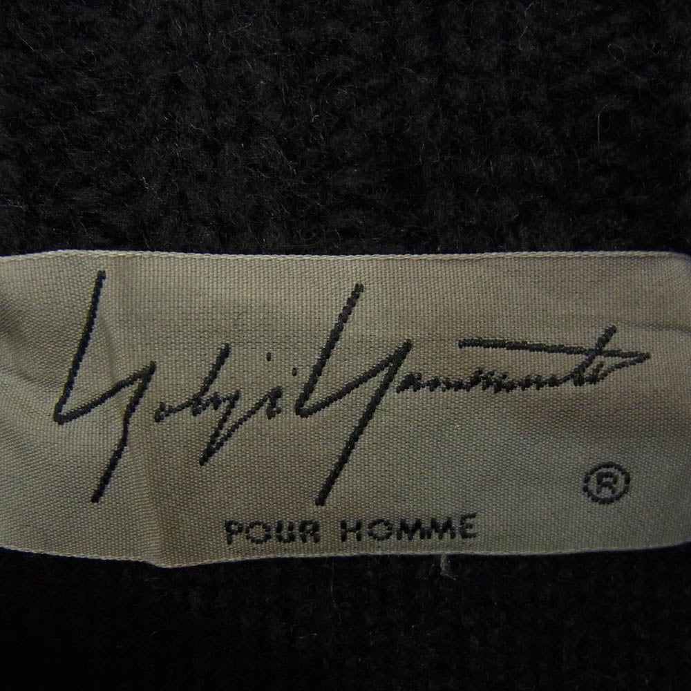 Yohji Yamamoto POUR HOMME ヨウジヤマモトプールオム 19AW HC-K12-191 ハイネック 素材切替 ウールニット セーター ブラック系 3【中古】