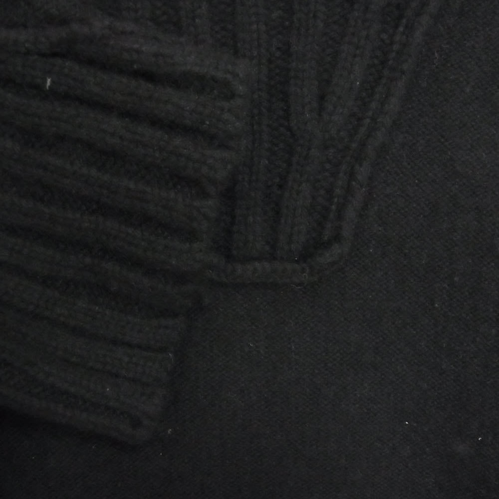 Yohji Yamamoto POUR HOMME ヨウジヤマモトプールオム 19AW HC-K12-191 ハイネック 素材切替 ウールニット セーター ブラック系 3【中古】