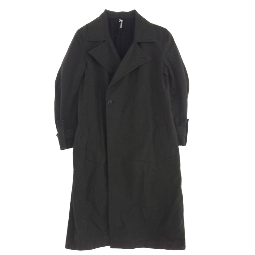 Yohji Yamamoto ヨウジヤマモト 19AW GC-C03-002 Ground Y グラウンドワイ DOUBLE COAT コットン キャンバス ダブル ロング コート カーキ系 ブラック系 3【中古】