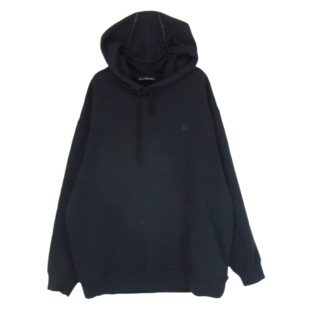 ACNE STUDIOS アクネストゥディオズ FA-UX-SWEA000009 FARRIN FACE フェイス パッチ プルオーバー フーディー パーカー ブラック系 M【中古】