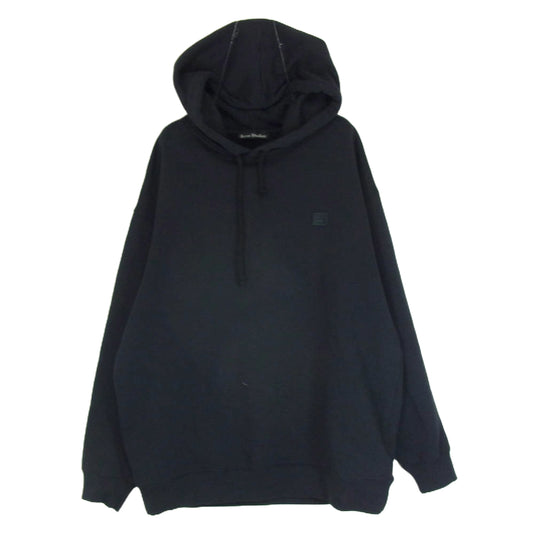 ACNE STUDIOS アクネストゥディオズ FA-UX-SWEA000009 FARRIN FACE フェイス パッチ プルオーバー フーディー パーカー ブラック系 M【中古】