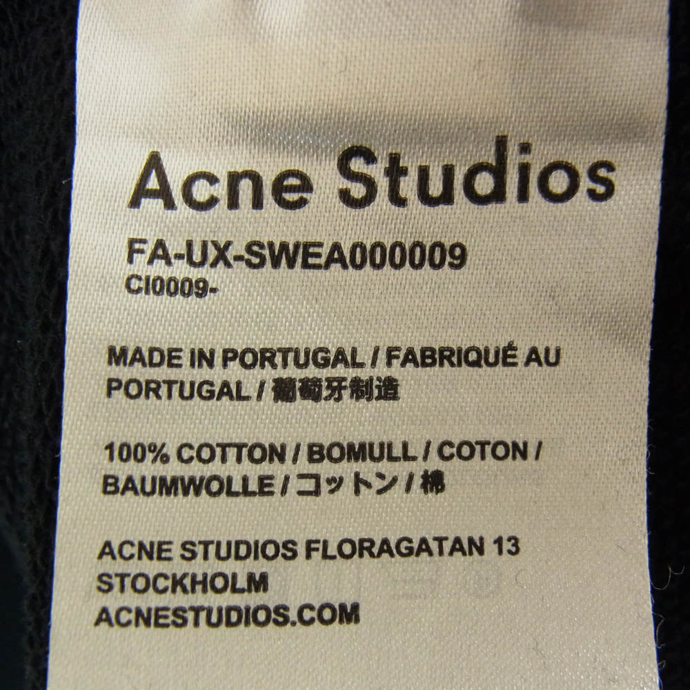 ACNE STUDIOS アクネストゥディオズ FA-UX-SWEA000009 FARRIN FACE フェイス パッチ プルオーバー フーディー パーカー ブラック系 M【中古】