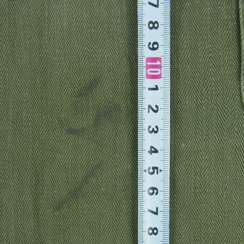 ヴィンテージ 40S US ARMY HBT ?M-43 13スターボタン 米軍実物 ミリタリー カーゴ パンツ グリーン系 サイズ表記なし【中古】