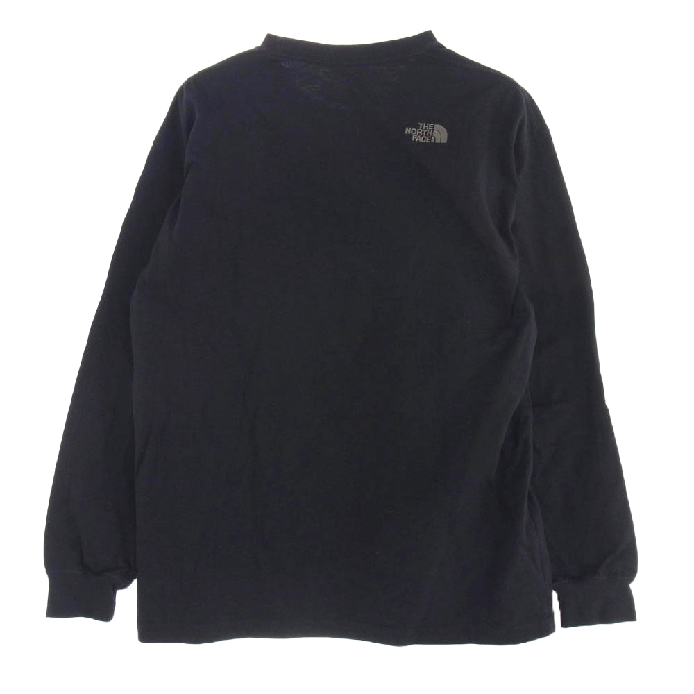 THE NORTH FACE ノースフェイス NT82236R ロゴ刺繍 長袖 Tシャツ カットソー ブラック系 L【中古】