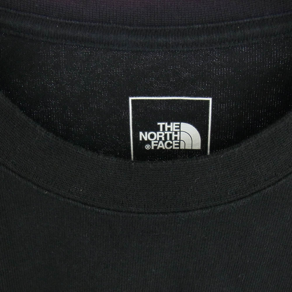 THE NORTH FACE ノースフェイス NT82236R ロゴ刺繍 長袖 Tシャツ カットソー ブラック系 L【中古】