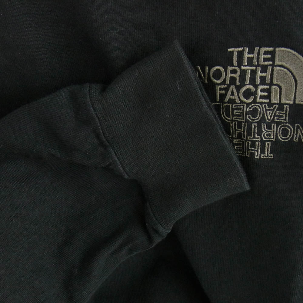 THE NORTH FACE ノースフェイス NT82236R ロゴ刺繍 長袖 Tシャツ カットソー ブラック系 L【中古】