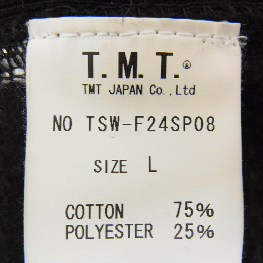 TMT ティーエムティー 胸プリント クルーネック 丸首 スウェット ブラック系 L【中古】