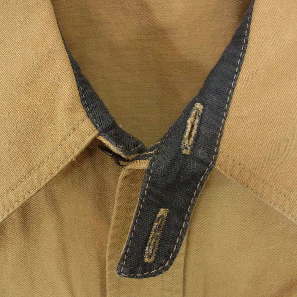 THE FLAT HEAD ザフラットヘッド ワーク シャツ 長袖 ブラウン系 36【中古】
