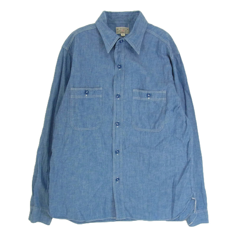 Buzz Rickson's バズリクソンズ BR25995 BLUE CHAMBRAY WORK SHIRT シャンブレー ワーク シャツ 長袖 ブルー系 16 16 1/2【中古】