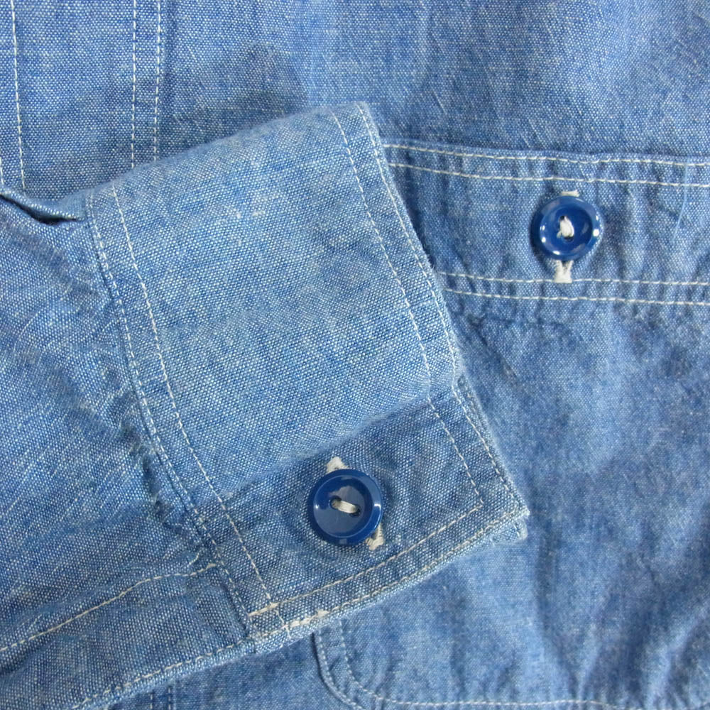 Buzz Rickson's バズリクソンズ BR25995 BLUE CHAMBRAY WORK SHIRT シャンブレー ワーク シャツ 長袖 ブルー系 16 16 1/2【中古】
