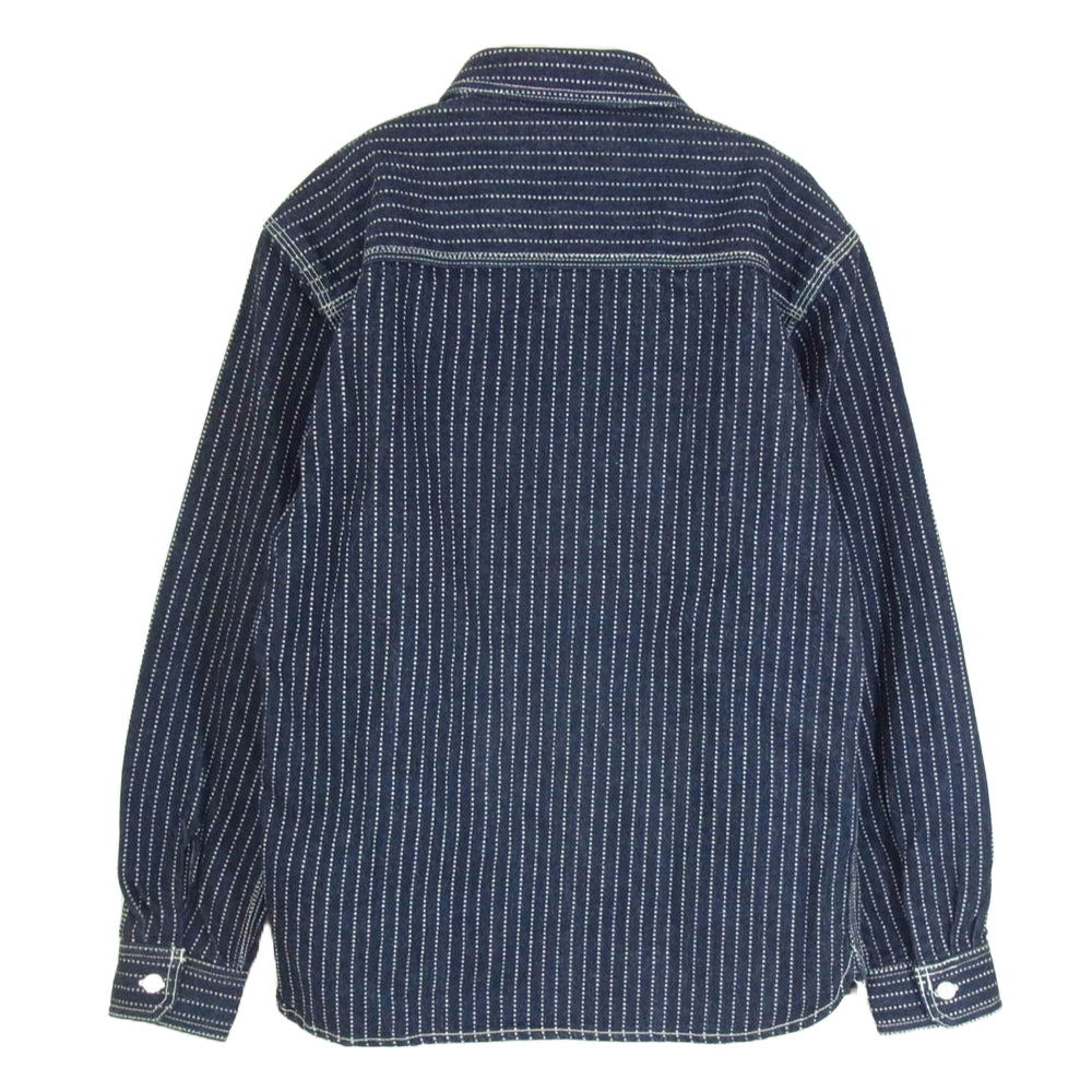 THE FLAT HEAD ザフラットヘッド 7014W WABASH WORK SHIRT ウォバッシュ ワーク デニム シャツ 長袖 ネイビー系 42【中古】