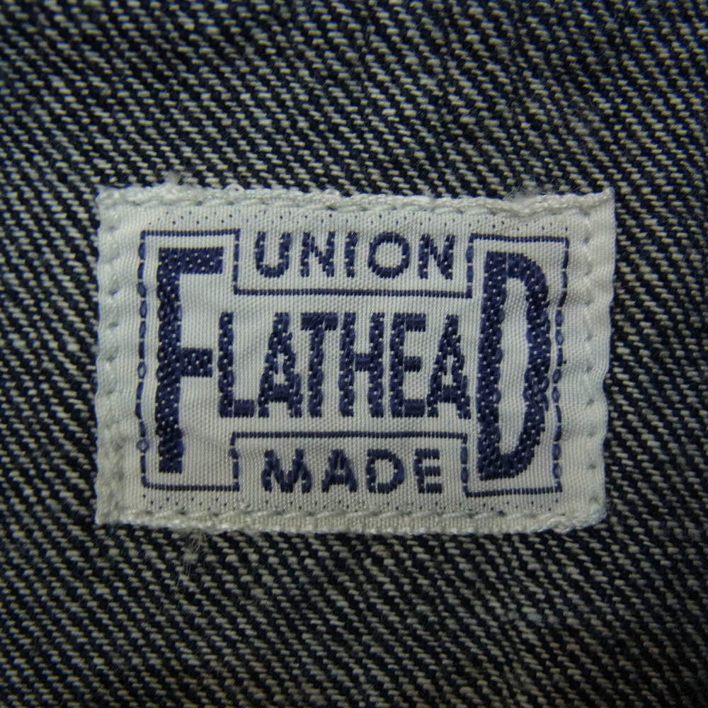 THE FLAT HEAD ザフラットヘッド 7014W WABASH WORK SHIRT ウォバッシュ ワーク デニム シャツ 長袖 ネイビー系 42【中古】