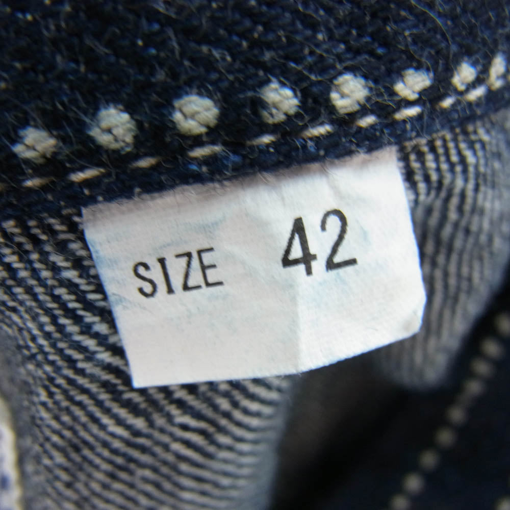 THE FLAT HEAD ザフラットヘッド 7014W WABASH WORK SHIRT ウォバッシュ ワーク デニム シャツ 長袖 ネイビー系 42【中古】