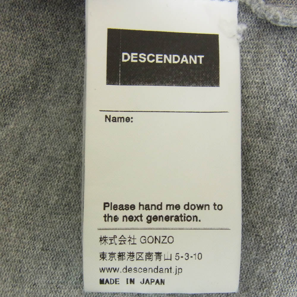 DESCENDANT ディセンダント 24SS STRAIN BERTH LS ロゴ 長袖 スウェット カットソー グレー系 2【中古】
