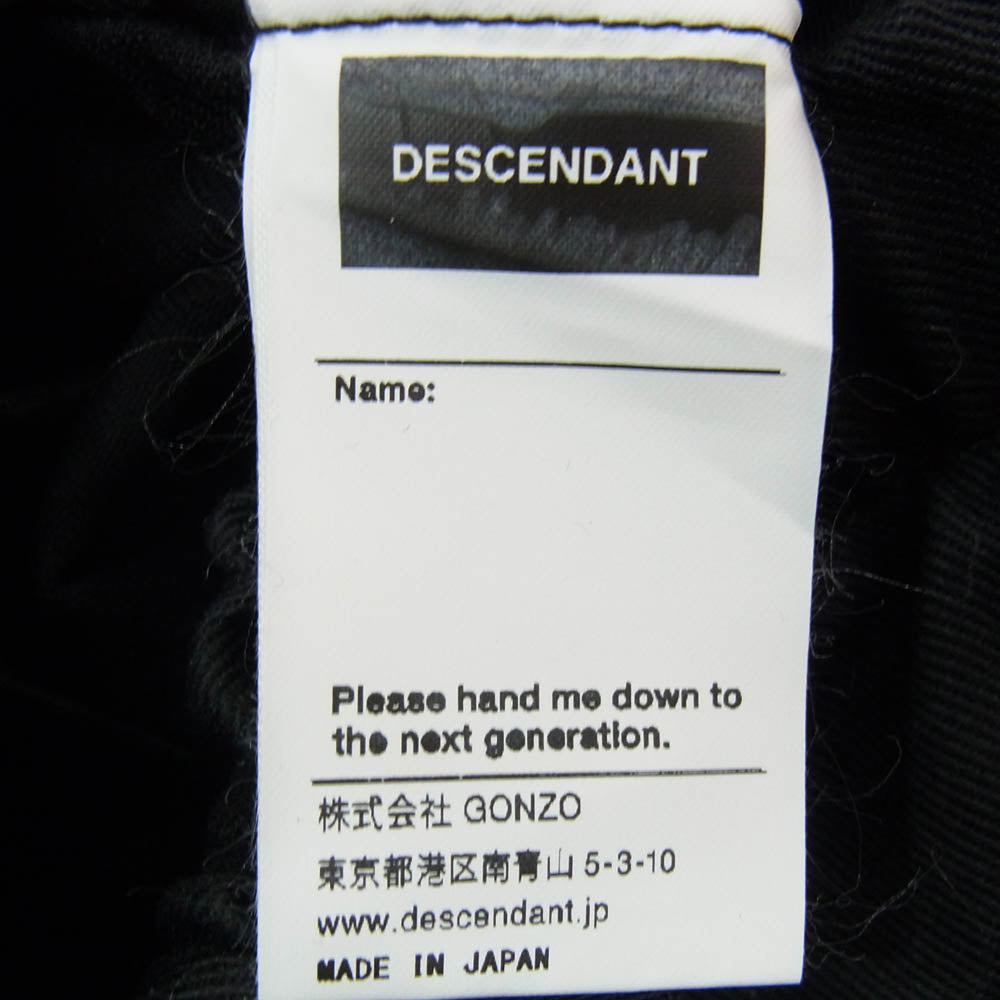 DESCENDANT ディセンダント 242TQDS-PTM02 WEBBING TROUSERS トラウザーズ パンツ ブラック系 2【美品】【中古】