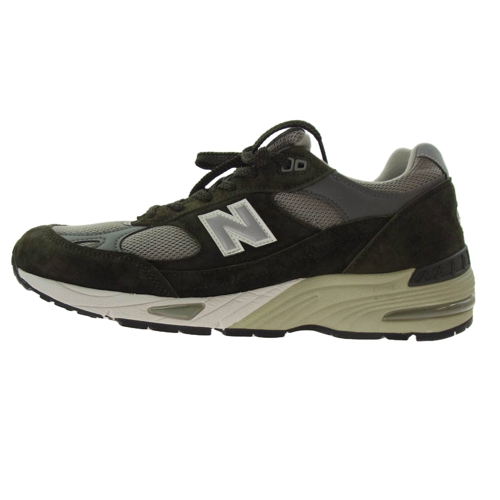NEW BALANCE ニューバランス M991 OLG スエード メッシュ ローカット スニーカー マルチカラー系 28.5cm【極上美品】【中古】