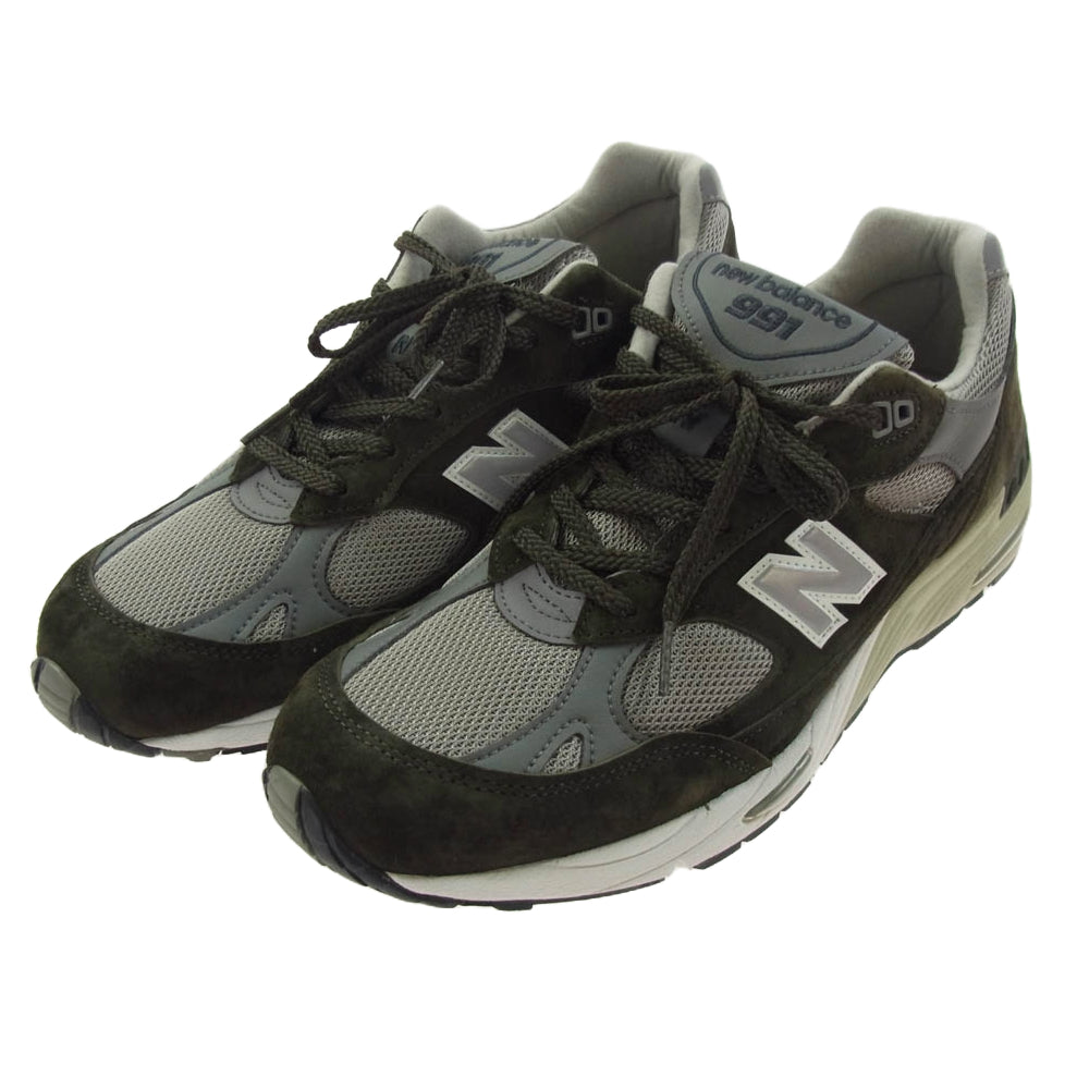 NEW BALANCE ニューバランス M991 OLG スエード メッシュ ローカット スニーカー マルチカラー系 28.5cm【極上美品】【中古】