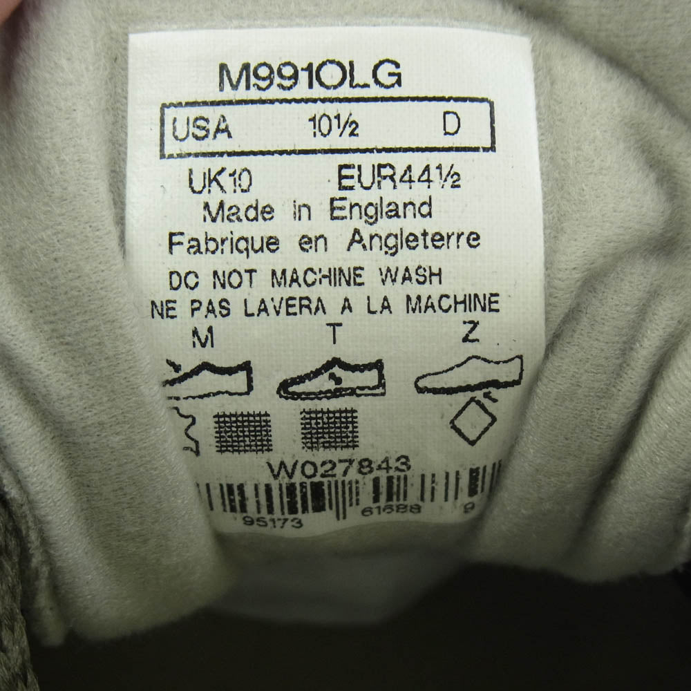 NEW BALANCE ニューバランス M991 OLG スエード メッシュ ローカット スニーカー マルチカラー系 28.5cm【極上美品】【中古】