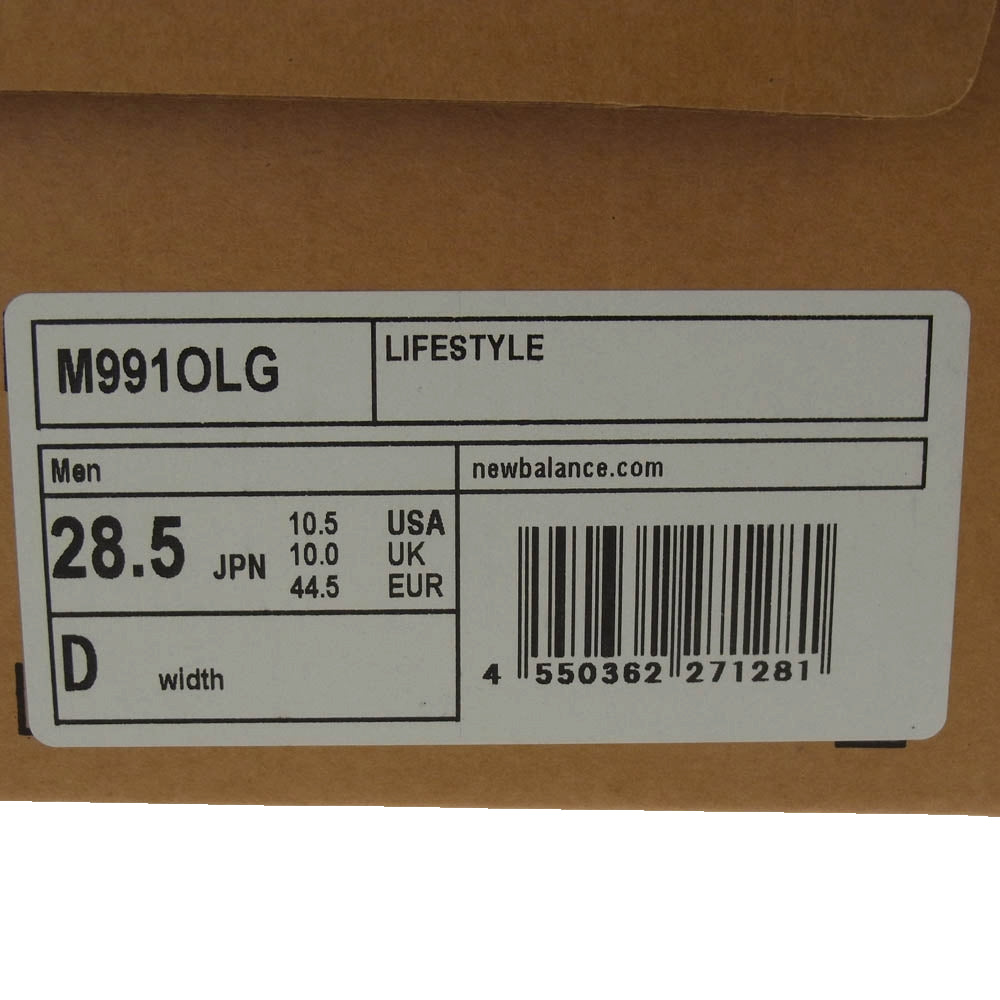 NEW BALANCE ニューバランス M991 OLG スエード メッシュ ローカット スニーカー マルチカラー系 28.5cm【極上美品】【中古】