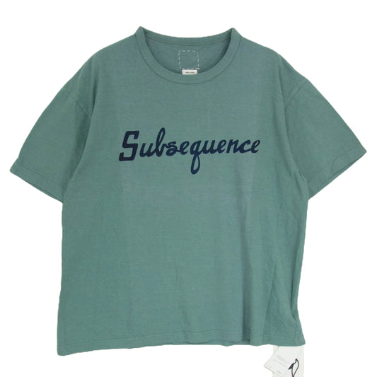 VISVIM ビズビム 20SS 619905010005 JUMBO TEE S/S VEG DYE Subsequenc ジャンボ Tシャツ ロゴ 半袖 Tシャツ グリーン系 4【極上美品】【中古】
