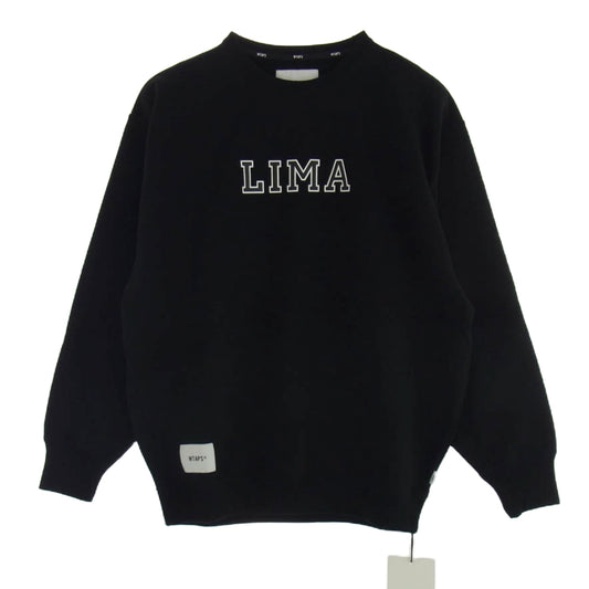 WTAPS ダブルタップス 24AW 242ATDT-CSM18 ACADEMY SWEATER プルオーバー ロゴ スウェット ブラック系 03【極上美品】【中古】