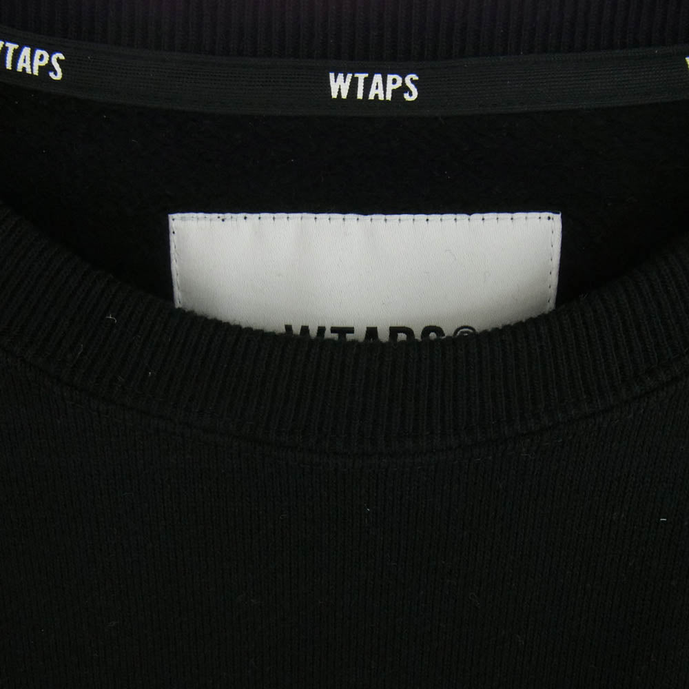 WTAPS ダブルタップス 24AW 242ATDT-CSM18 ACADEMY SWEATER プルオーバー ロゴ スウェット ブラック系 03【極上美品】【中古】