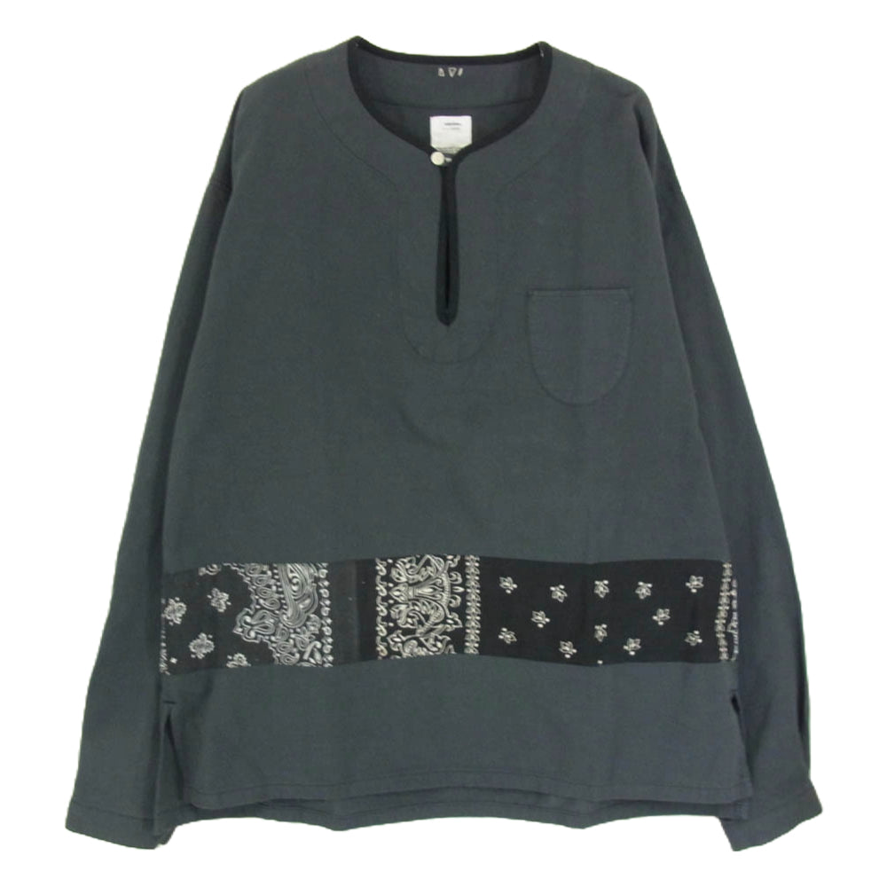 VISVIM ビズビム 0118205011005 BORDER TUNIC P.O. VT BANDANA F.I.L. バンダナ 長袖 チュニック グレー系 3【中古】