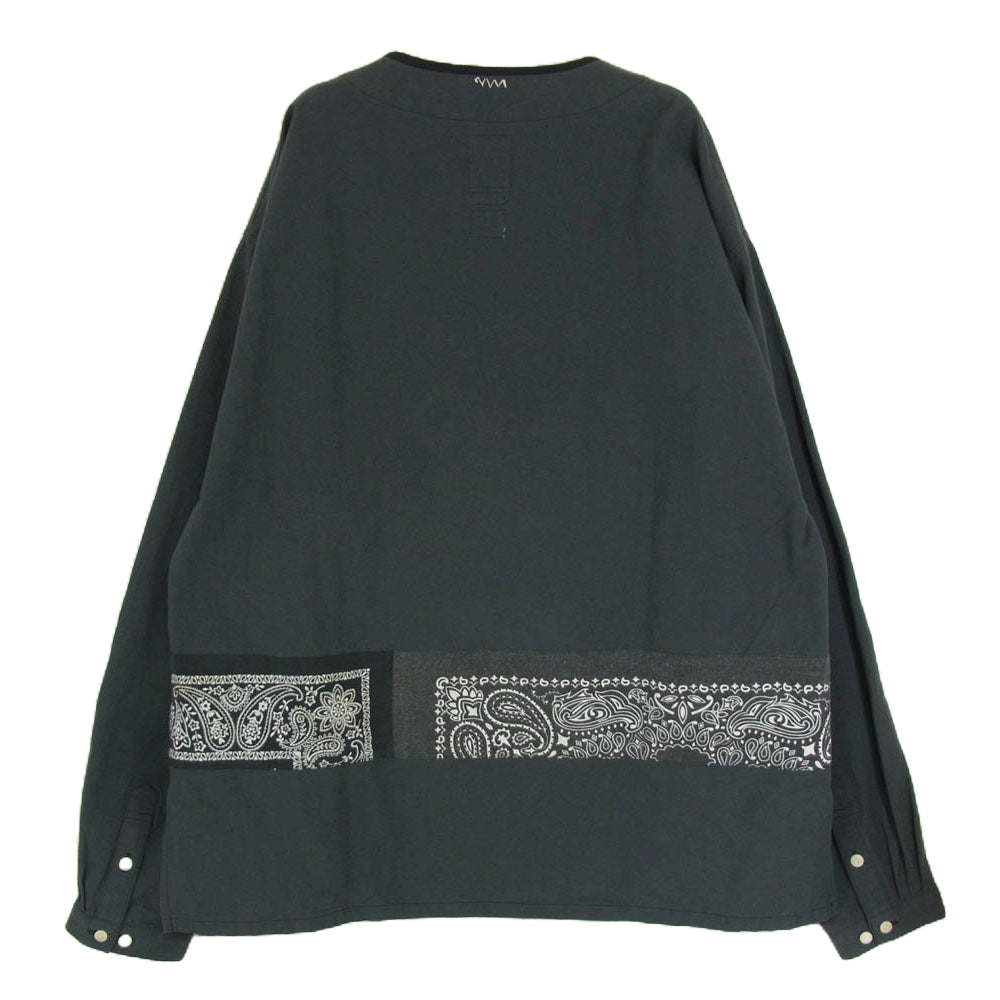 VISVIM ビズビム 0118205011005 BORDER TUNIC P.O. VT BANDANA F.I.L. バンダナ 長袖 チュニック グレー系 3【中古】