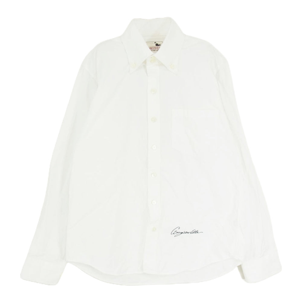 GANGSTERVILLE ギャングスタービル GSV-19-AW-27 MUGGLER L/S SHIRTS 裾刺繍 ボタンダウン 長袖 シャツ ホワイト系 S【中古】