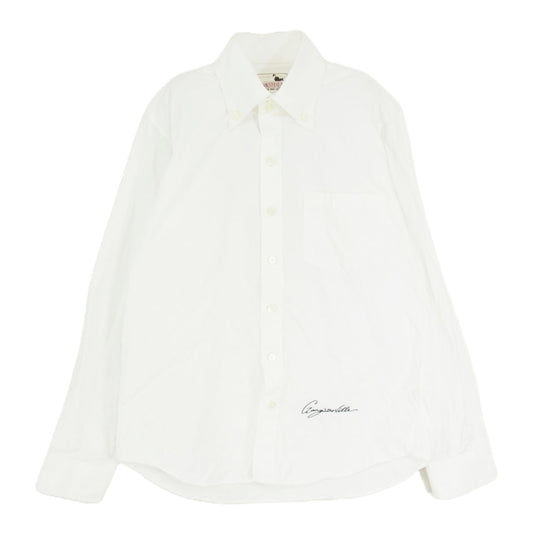 GANGSTERVILLE ギャングスタービル GSV-19-AW-27 MUGGLER L/S SHIRTS 裾刺繍 ボタンダウン 長袖 シャツ ホワイト系 S【中古】