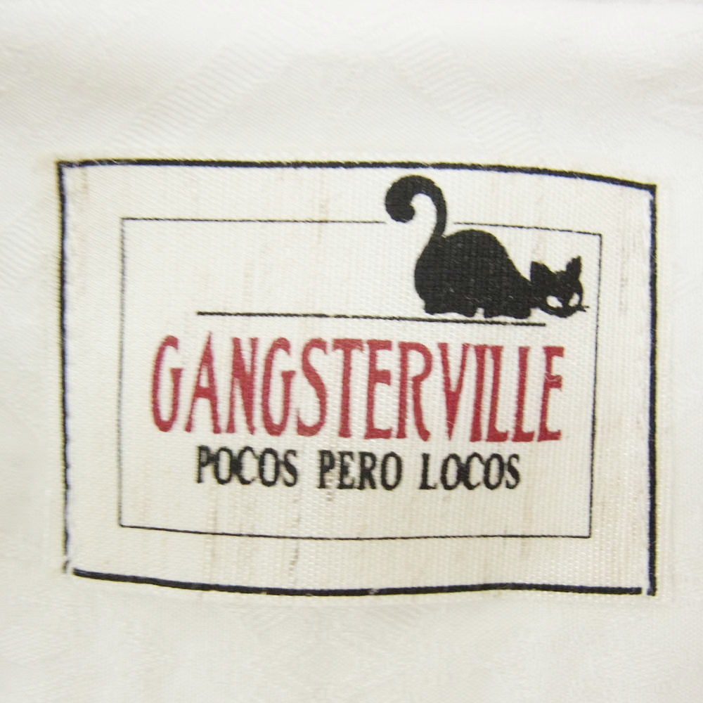 GANGSTERVILLE ギャングスタービル GSV-19-AW-27 MUGGLER L/S SHIRTS 裾刺繍 ボタンダウン 長袖 シャツ ホワイト系 S【中古】
