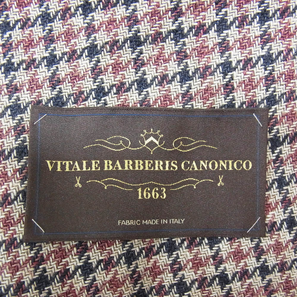 ブリッラ ペル イル グスト 24-16-1391-015 CANONICO GUNCLUB CHECK JACKET チェック ジャケット エンジ系 48【中古】