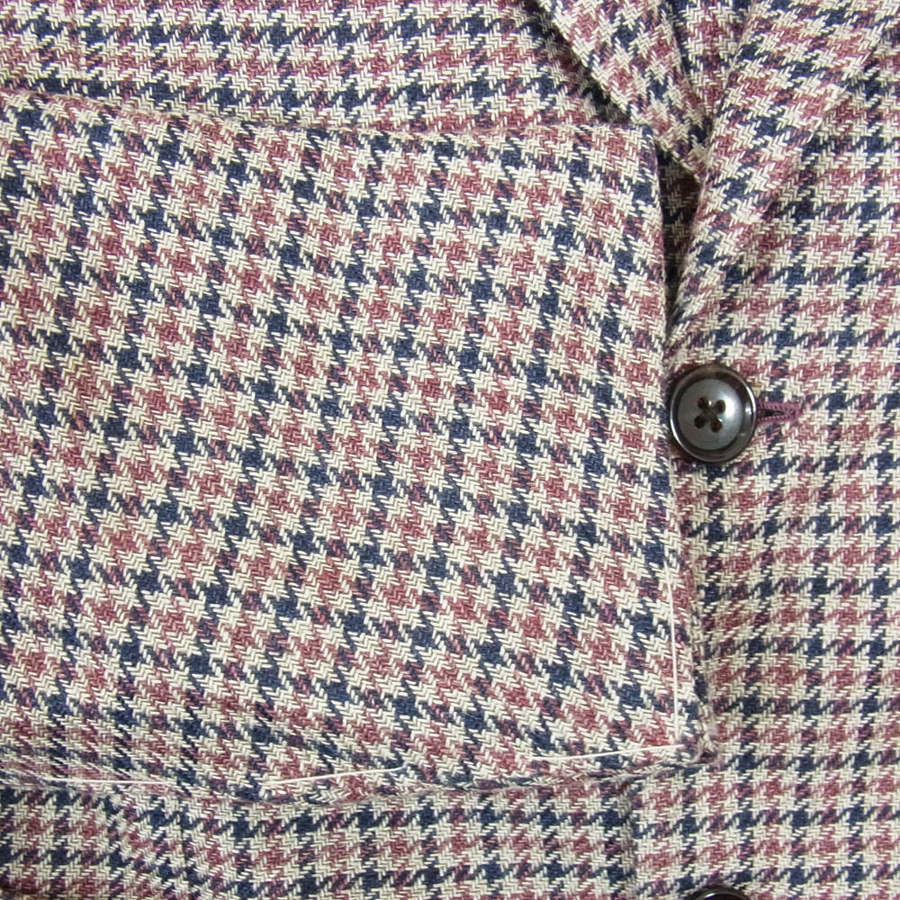 ブリッラ ペル イル グスト 24-16-1391-015 CANONICO GUNCLUB CHECK JACKET チェック ジャケット エンジ系 48【中古】
