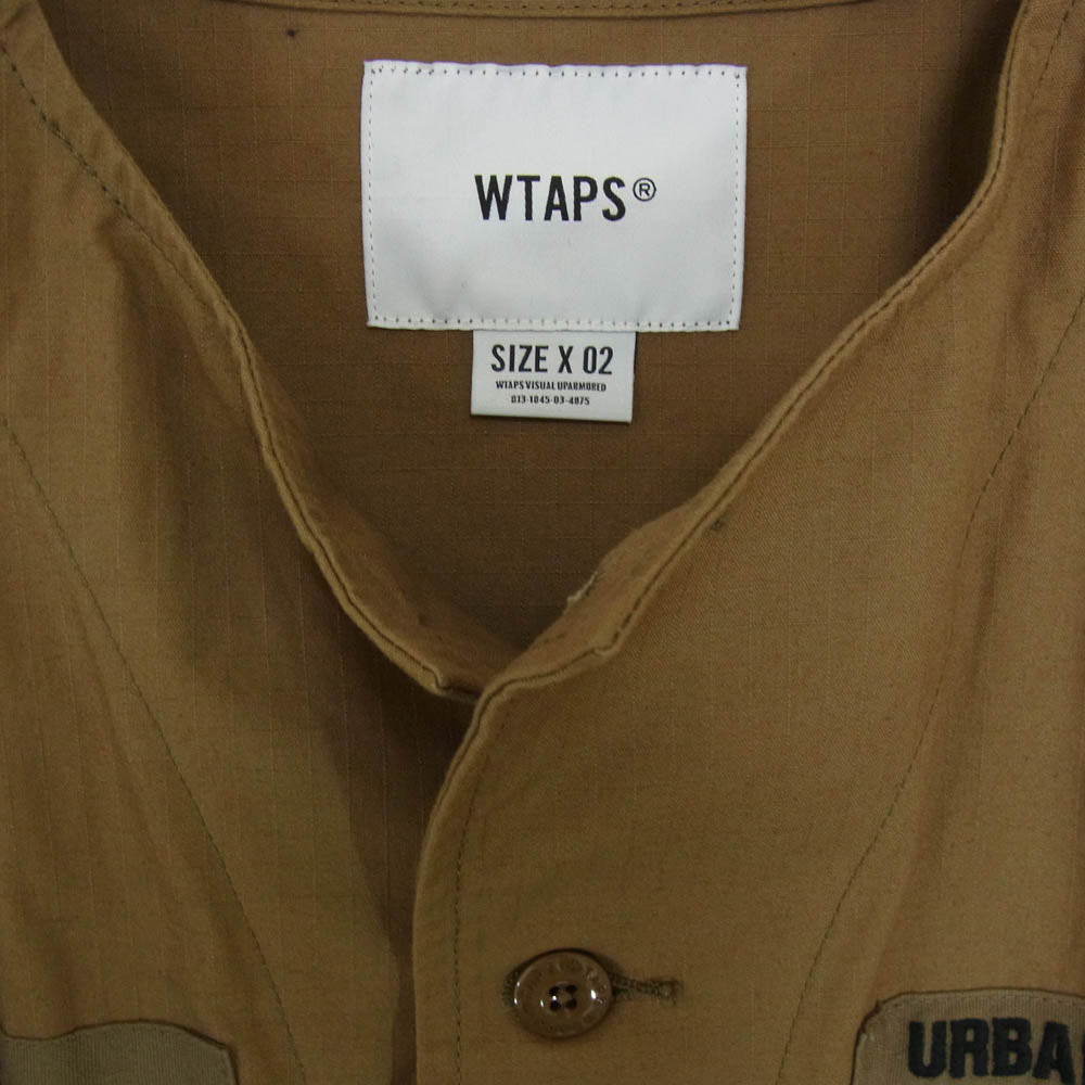 WTAPS ダブルタップス 21ss 211WVDT-SHM06 SCOUT LS COTTON RIPSTOP リップストップ ノーカラー ジャケット カーキ系 X02【中古】